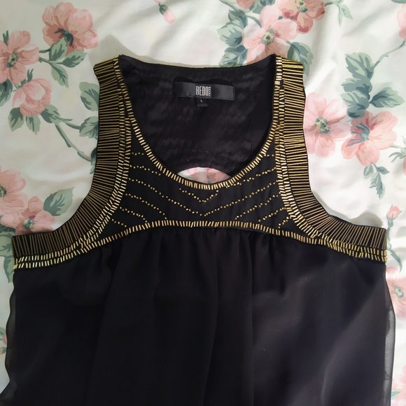 NWOT BEDO Black Sleeveless Sequins Dress - Picture 4 of 8